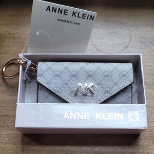 Anne Klein Gray Brown Truffle Color Key & Card Holder With Keychain
